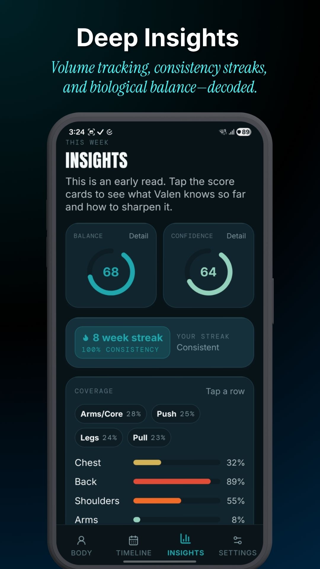 Valen insights screenshot