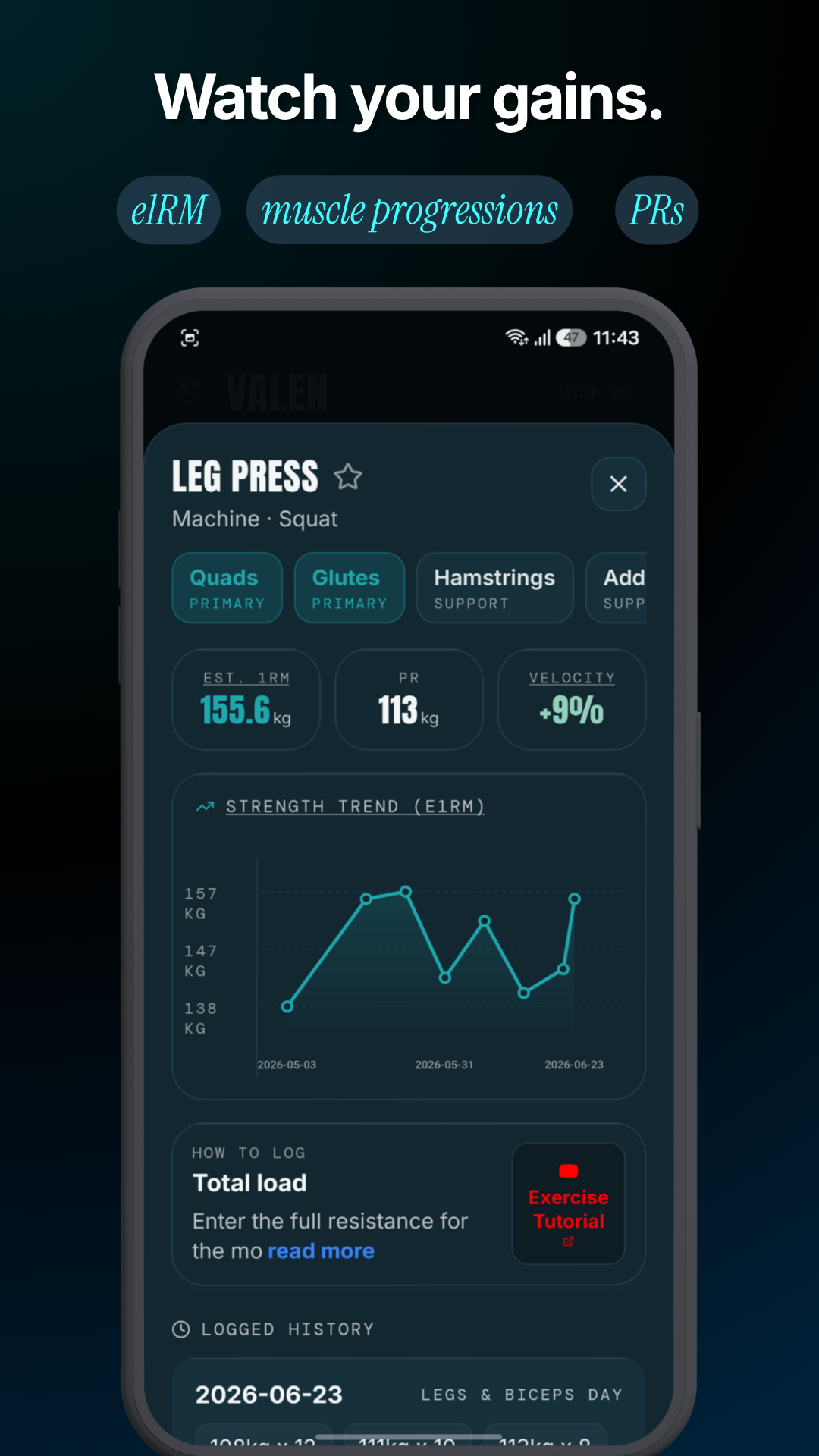 Valen performance analytics screenshot